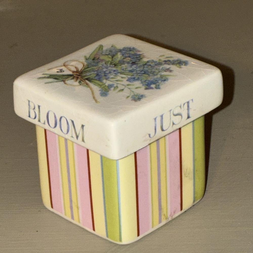 Vintage Marjolein Bastin Hand Painted For Get Me Not Trinket Box